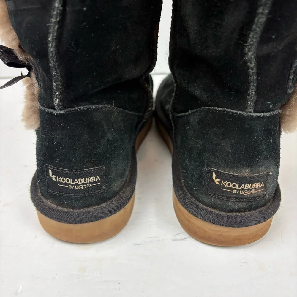 Koolaburra by Ugg Victoria Tall Winter Snow Boots Black Bows Women’s size 7